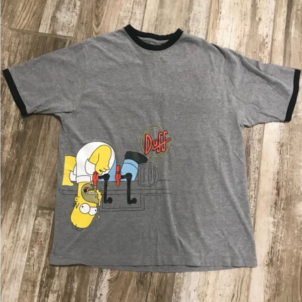 Vintage The Simpsons ringer shirt - MEDIUM - 2002 - Homer Simpson - Duff Beer